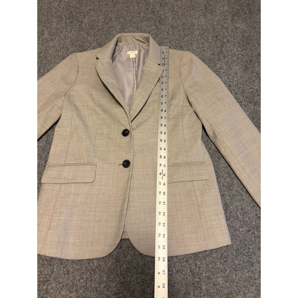 J.Crew Women’s 6 Light Gray Lightweight Wool Blend 2 Button Blazer G7049 - Picture 3 of 6